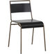 Euroa Matte Black and Antique Gold Outdoor Dining Chair, Stackable